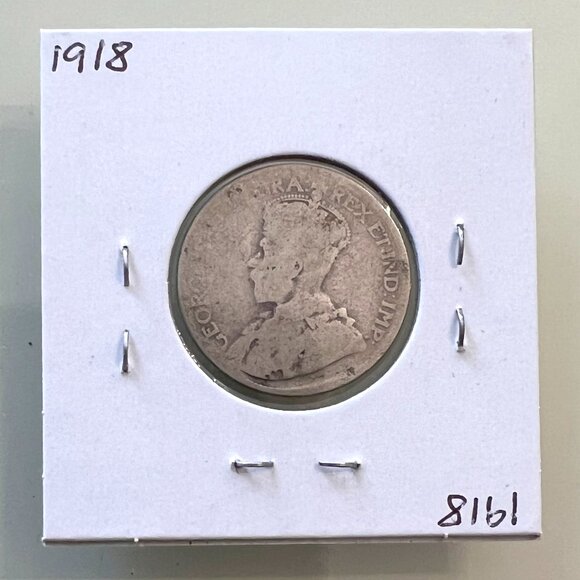 1916, 1917, 1918 & 1919 Canada Sterling Silver 4 x 25¢ Coins! - Picture 8 of 13